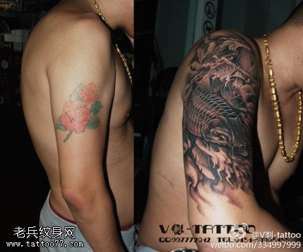 招财富贵锦鲤纹身图案