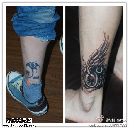 帅气酷霸翅膀纹身图案