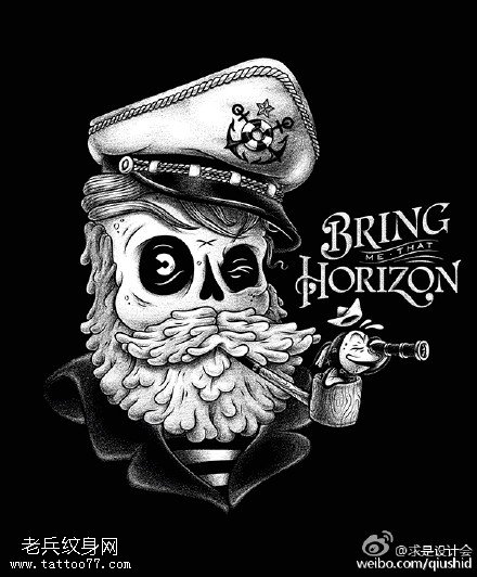 烟斗欧美风老船长纹身图案缩略频道推荐图