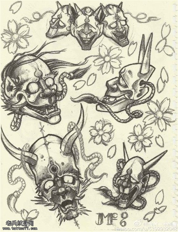 般若纹身手稿图案