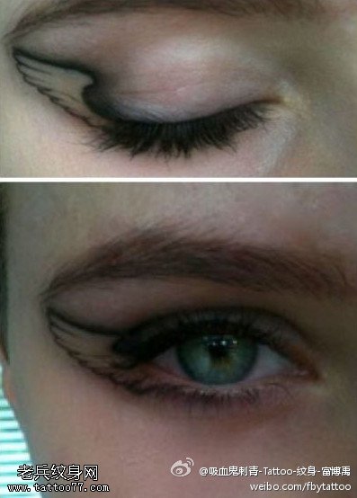 好看逼真翅膀纹身图案