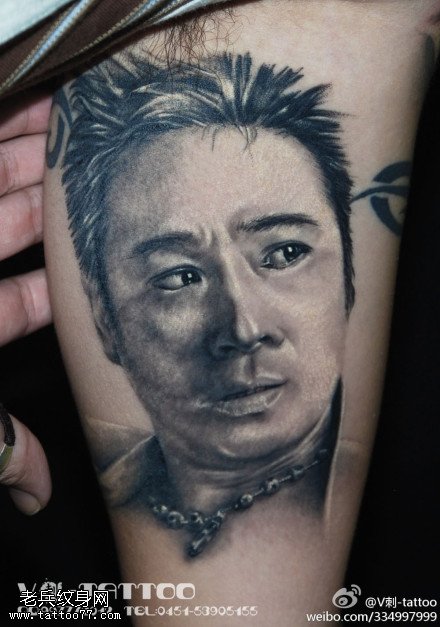 帅气肖像纹身图案
