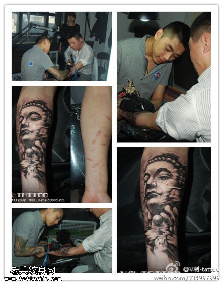 庄重佛纹身图案