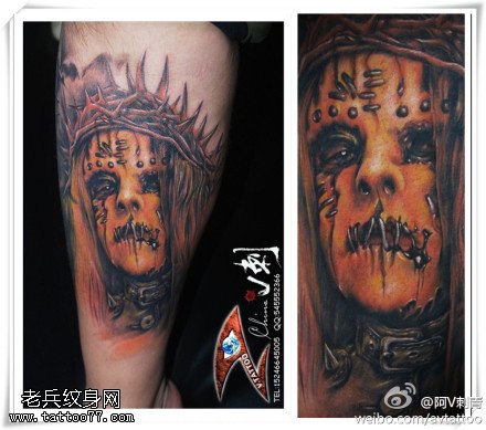 恐怖可怕肖像纹身图案