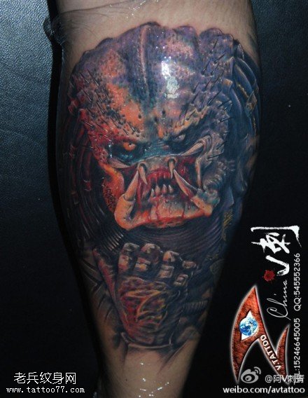 彩色霸气怪物纹身图案
