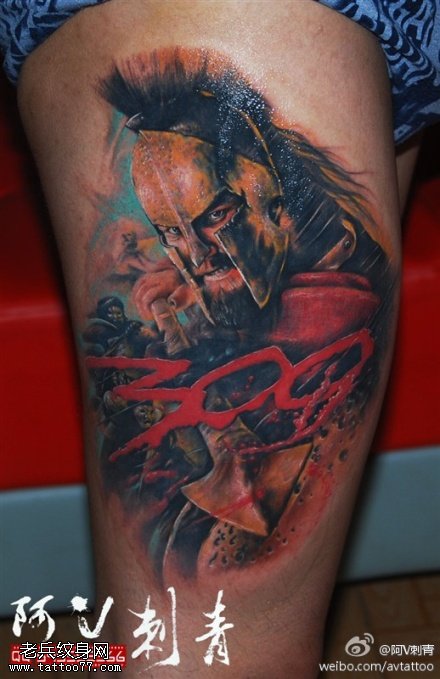 色彩鲜明霸气英雄纹身图案