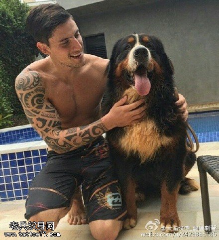 欧美风时尚男大花臂纹身图案