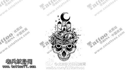 手稿经典骷髅纹身图案
