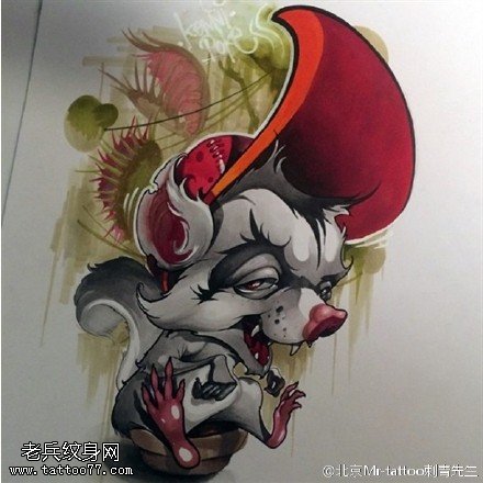 经典可爱的小松鼠纹身图案