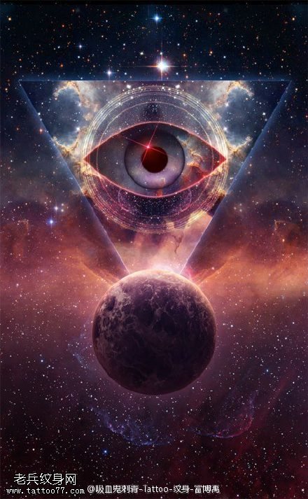 精美星空三角眼纹身图案