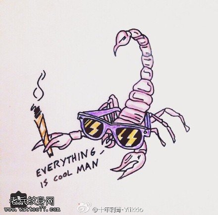 搞笑的蝎子纹身图案