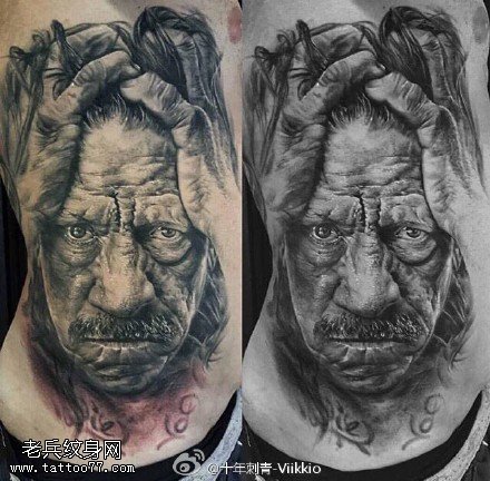 肩膀爱因斯坦肖像纹身图案
