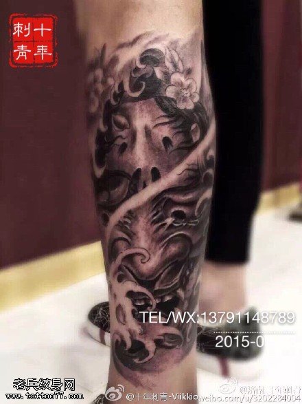 经典的樱花般若纹身图案