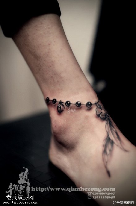 漂亮的脚链纹身图案