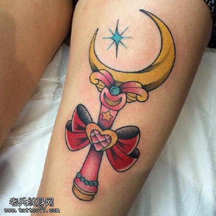 漂亮立体的魔法棒纹身图案