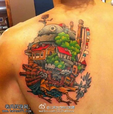 漂亮的城堡纹身图案