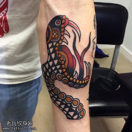 欧美风涂鸦蛇纹身图案