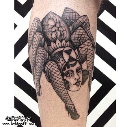 经典蜘蛛美女刺青纹身图案