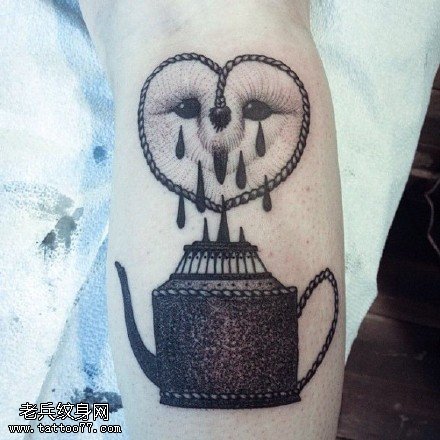 古典茶壶纹身图案