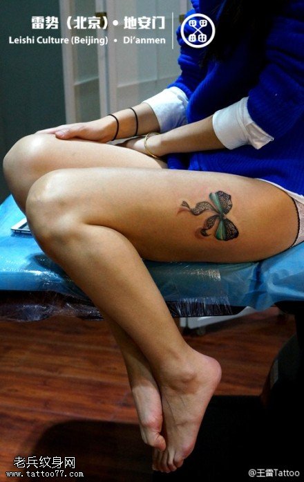 好看唯美蝴蝶结纹身图案
