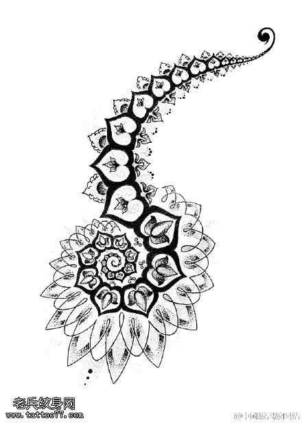 唯美时尚现代风几何线条纹身图案