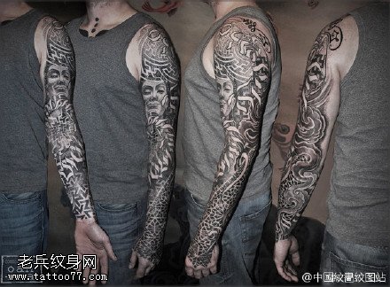 中国风梵文图腾纹身图案