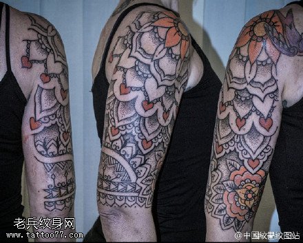 中国风经典梵花纹身图案