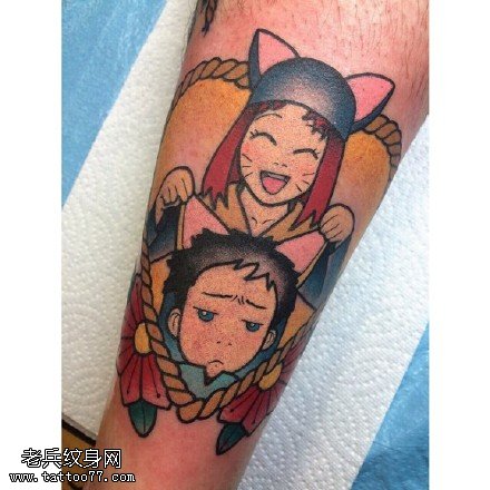 欧美风可爱的卡通人物纹身图案