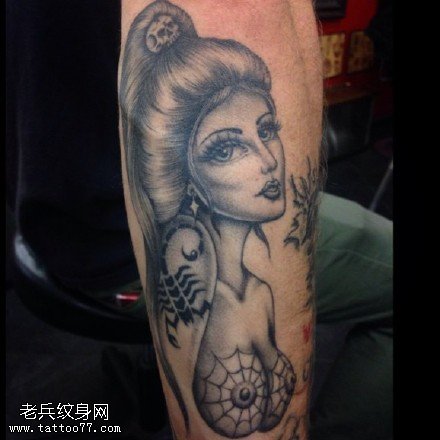欧美风性感美女纹身图案