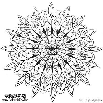 优美的梵花手稿纹身图案