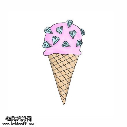 夏日清凉冰激凌纹身图案
