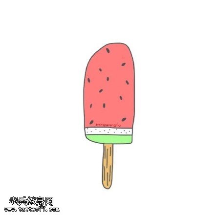夏日冰爽的雪糕纹身图案