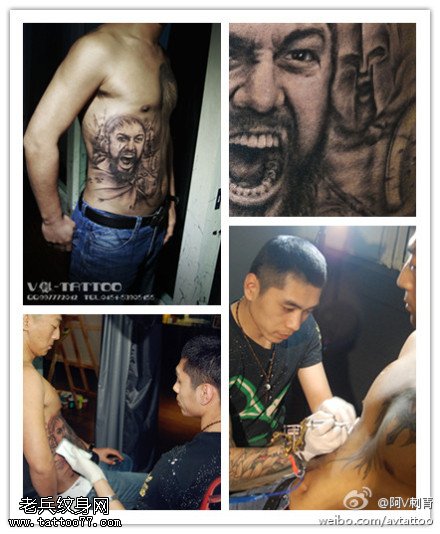 吼叫霸气斯巴达纹身图案