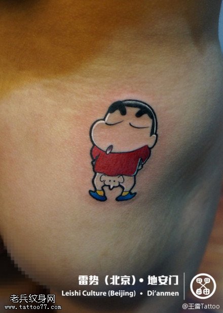 彩色可爱蜡笔小新纹身图案