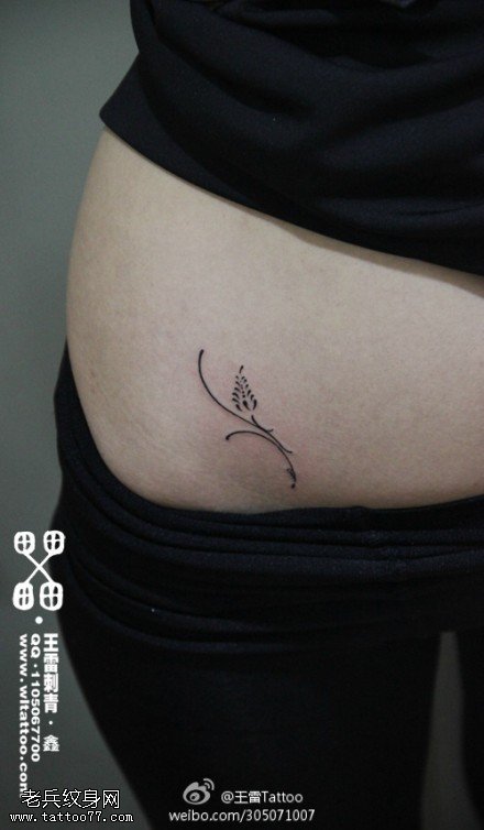 简单大方麦穗纹身图案