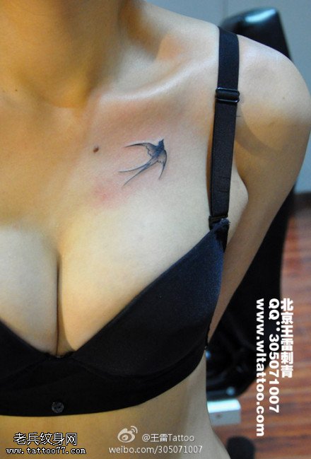 轻盈飘逸燕子纹身图案