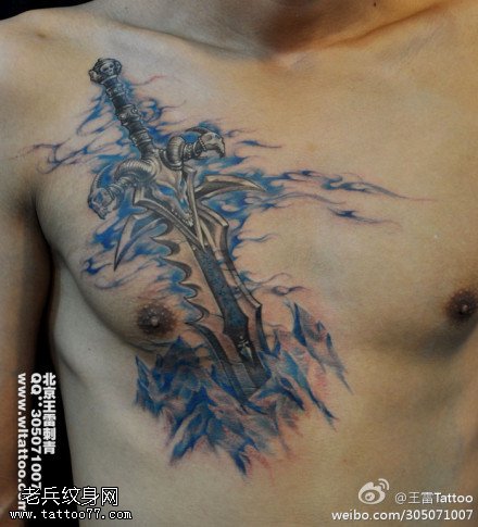 妖艳神秘神剑纹身图案