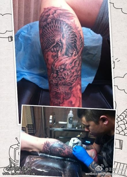 恐怖霸气龙纹身图案