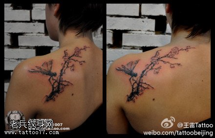 优雅精致蜻蜓纹身图案