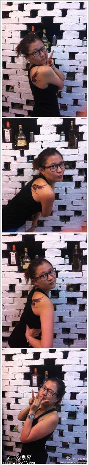 酷帅大方翅膀纹身图案