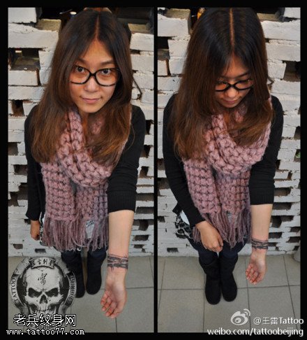 逼真形象手链纹身图案