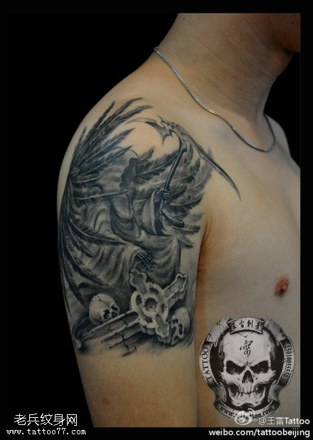 恐怖霸气死神纹身图案