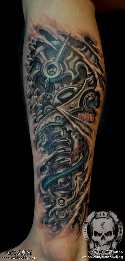 酷帅霸气机械纹身图案