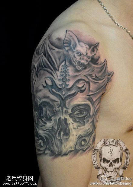 面部可憎骷髅头纹身图案