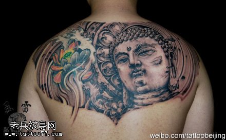 硕大神圣佛纹身图案