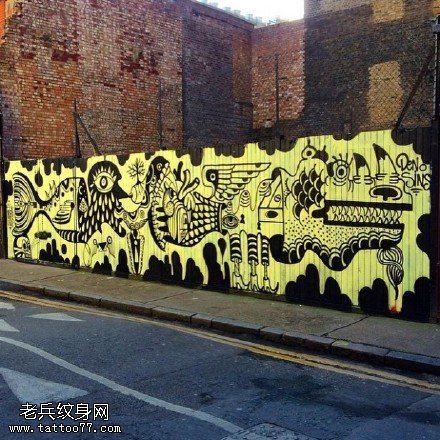 欧美风涂鸦手稿纹身图案