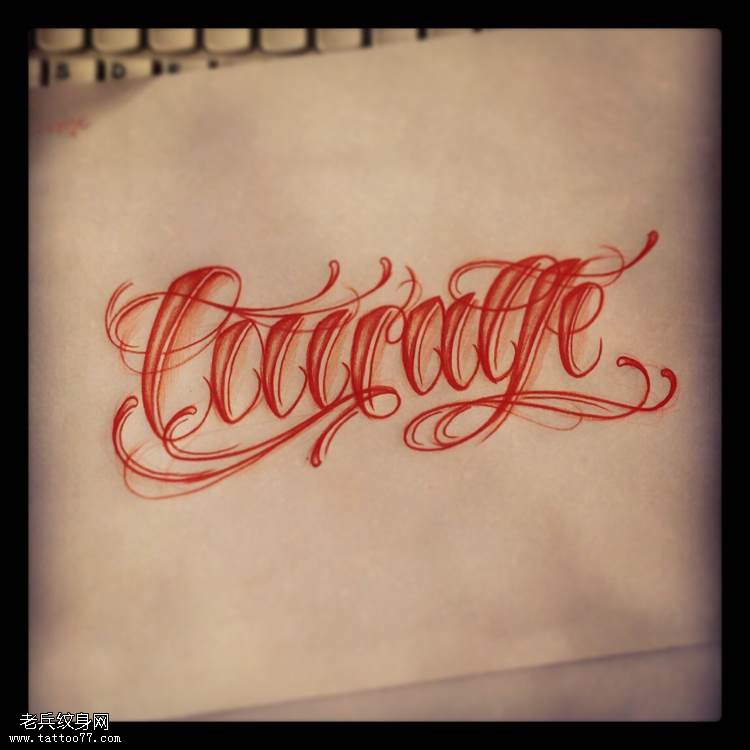 由纹身秀图吧一款花体文字纹身图案