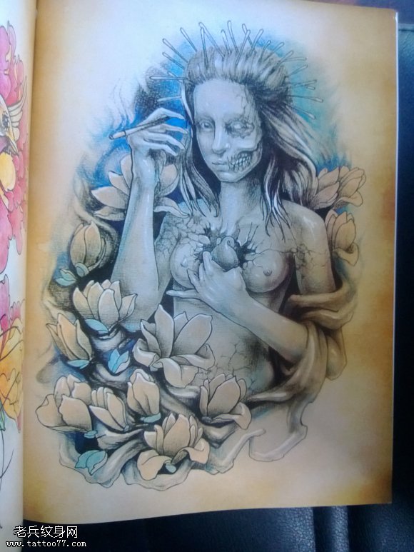 恐怖的艺妓纹身图案