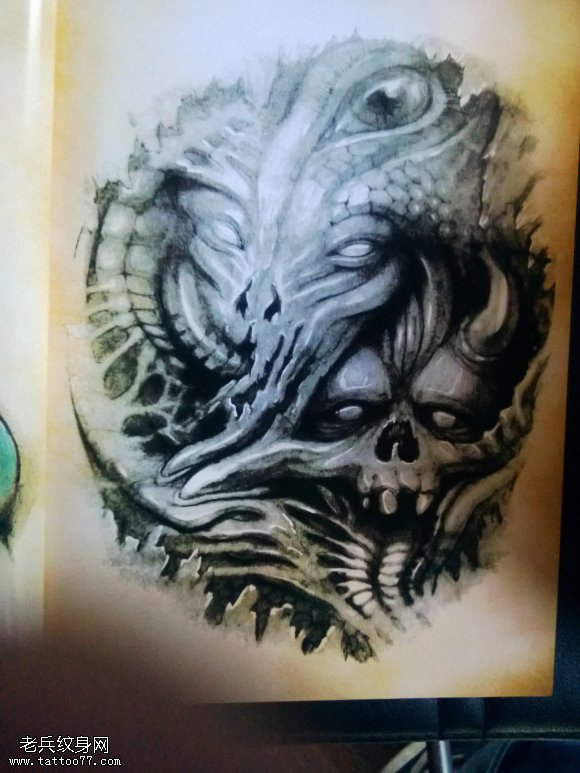 恐怖骷髅纹身秀图吧图案