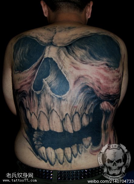 霸气酷帅骷髅头纹身图案